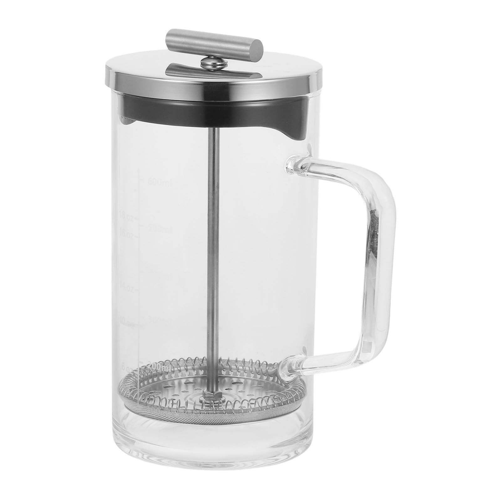 TOYANDONA Cafetière à Piston en Verre avec Fond Épais 600ml, Presse à Café Manuelle en Acier Inoxydable pour Infusion de Thé, pour Présents et Restaurants