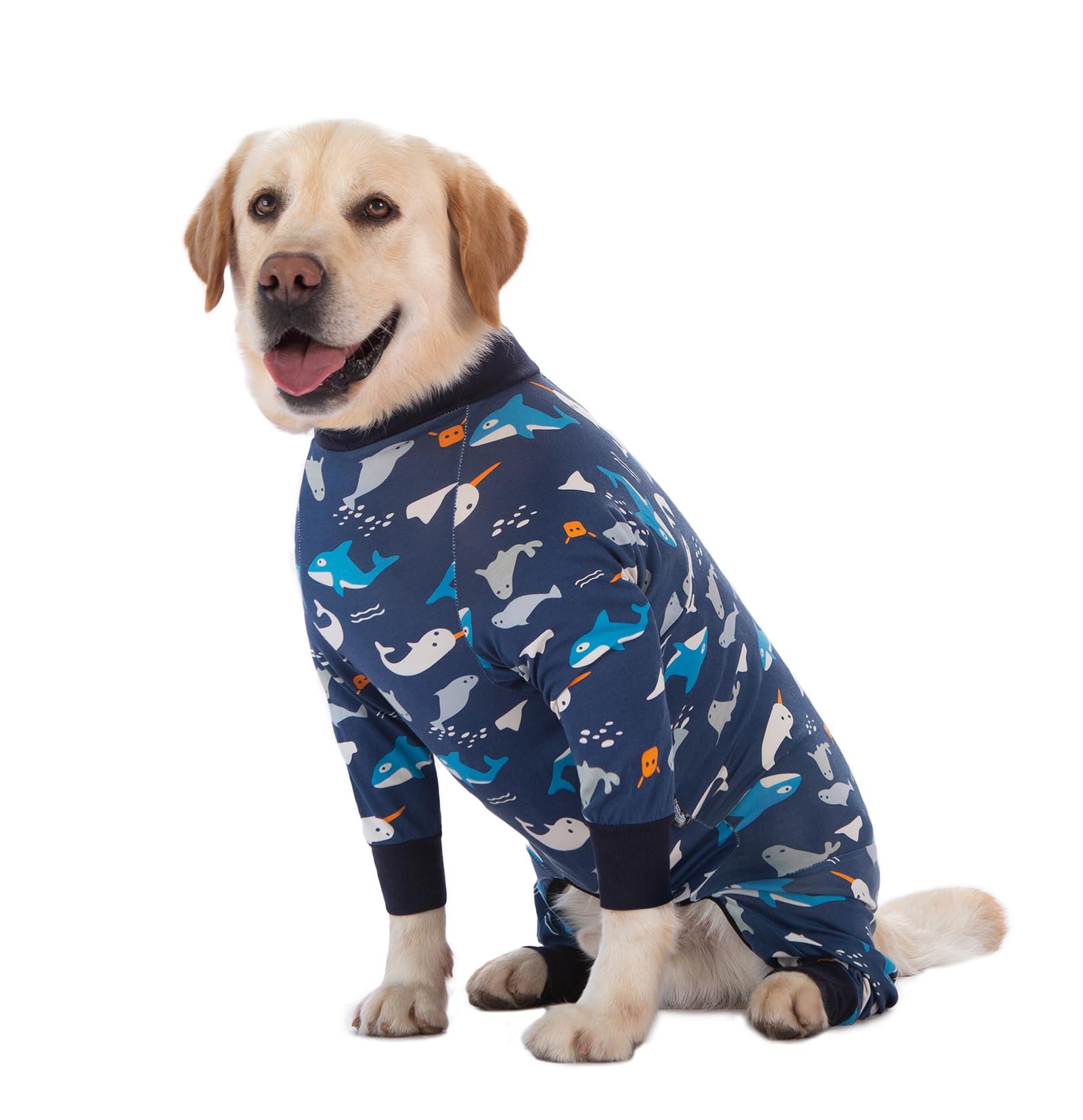 BT Bear Large Dog Clothes, Onesie Protects Joints, Dog Pajamas PJS Jumpsuit, Dark Blue (7XL) - Image 2