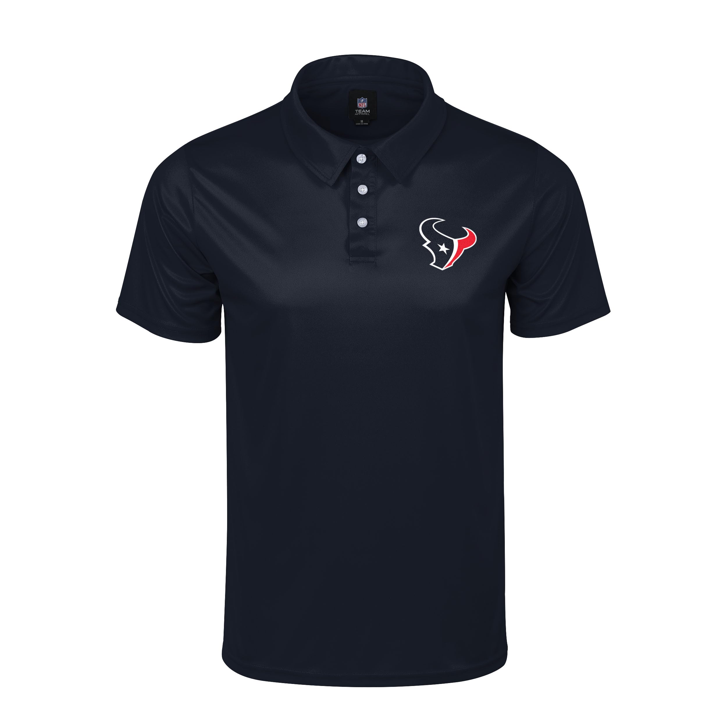 FOCO NFL Men's Officially Licensed Football Team Color Primary Logo Performance Short Sleeve Polyester Polo Shirt, Houston Texans, Medium