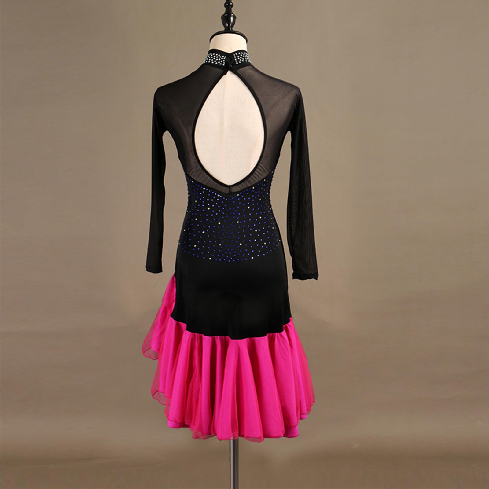 Kleid Damen Latein Tanzkleid Strass Pailletten Quaste Flapper Kleid Salsa Tango Ballsaal Tanz Kleider Tanzkostüm Schwarz Tanzkleidung Damen Latein Samba Kostüm Latein Kleid Mädchen