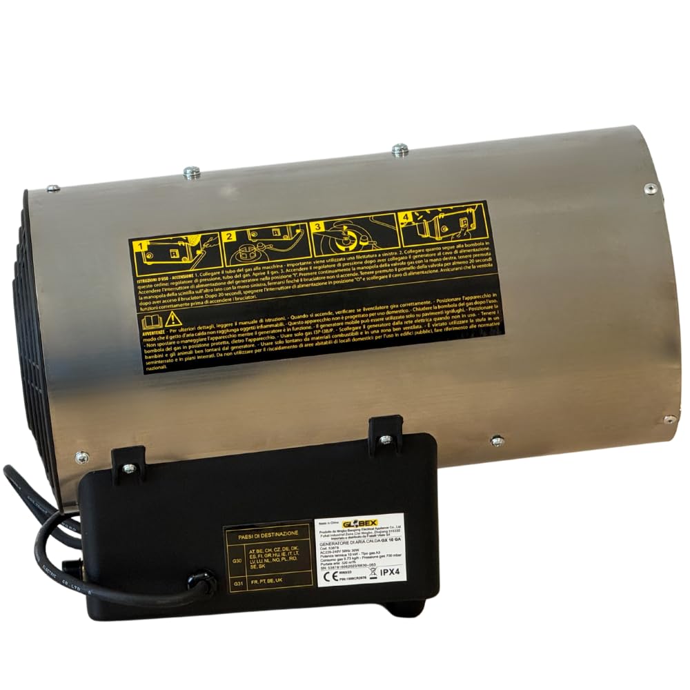 Generatore D'aria Calda A Gas GLOBEX GX 10 GA Da 10 KW – Portatile, Sicuro, Pronto All'uso Per Cantieri E Officine
