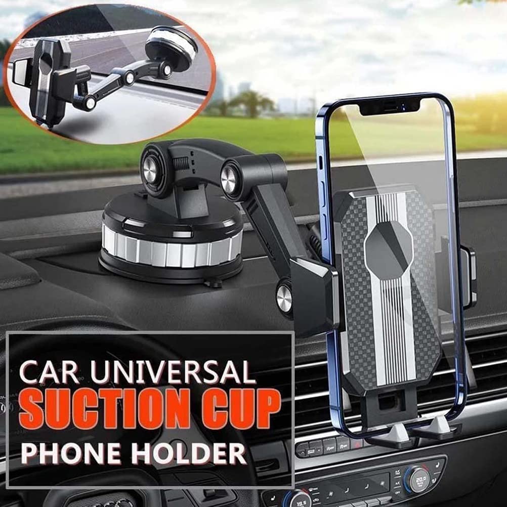 EMUKOEP Phone Holder, Universal Windshield Mount for Smartphones, Adjustable Viewing Angle, Easy Lock and Release, Suitable for All Mobile Phone and Case Combinations