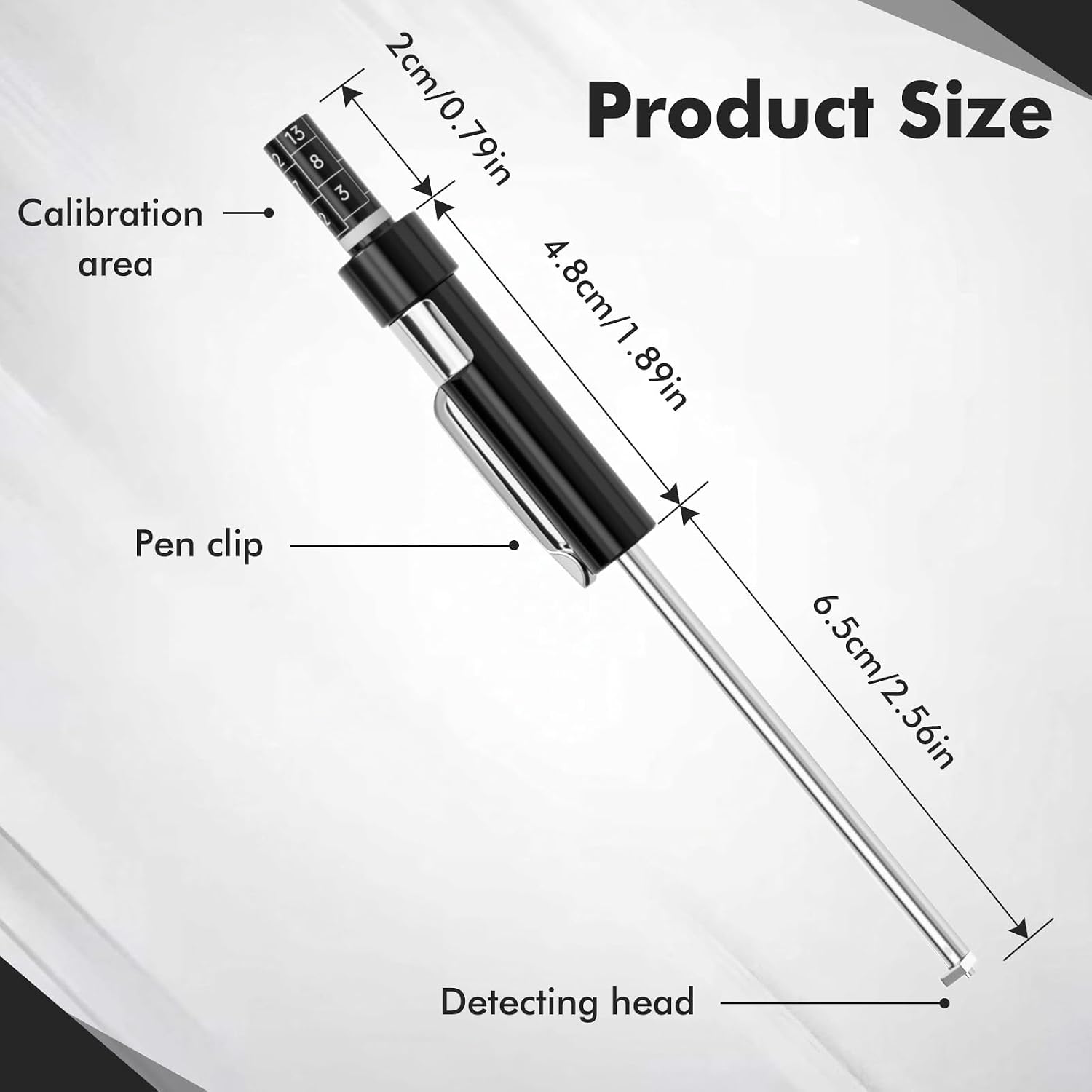 Brake Pad Measuring Tool - No Wheel Removal Required Brake Thickness Gauge, Stainless Steel Brake Pad Tester with Clear Scale for Car & Truck