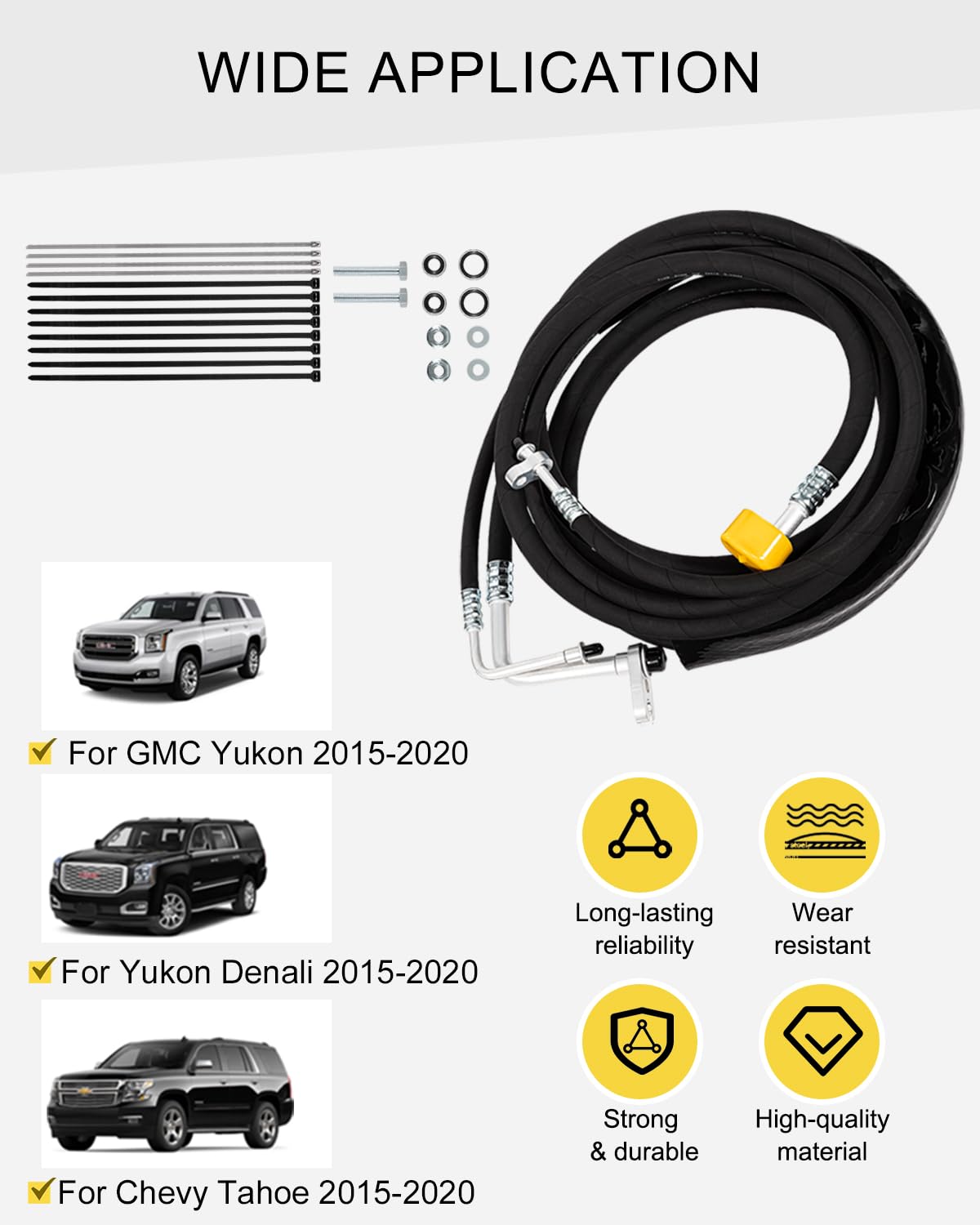 YTE33439 Juego De Línea De CA Trasera (kit De 22 Mangueras) Reemplazo De Mangueras De Aire Acondicionado Para Chevy Tahoe 2007-2014, Yukon, Escalade Corta Distancia Entre Ejes SUV