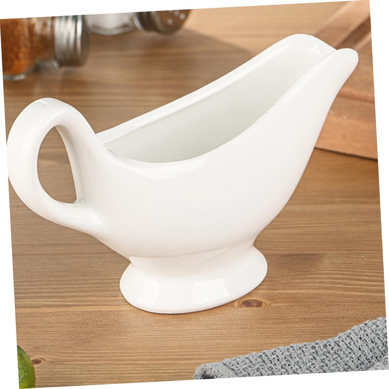 PRETYZOOM 2Pcs Multi Function Gravy Boat Ceramic Sauce Cups for Dipping Sauces Condiments and Ketchup for Family Meals and Outdoor Dining