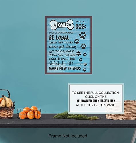 Miniatura 7 de Dog Quotes Wall Decor - Dog Wall Decor - Dog Lover Gifts - Dog Wall Art Poster - Cute Unique Puppy Wall Decor - Blue Home Decor - 8x10 Funny