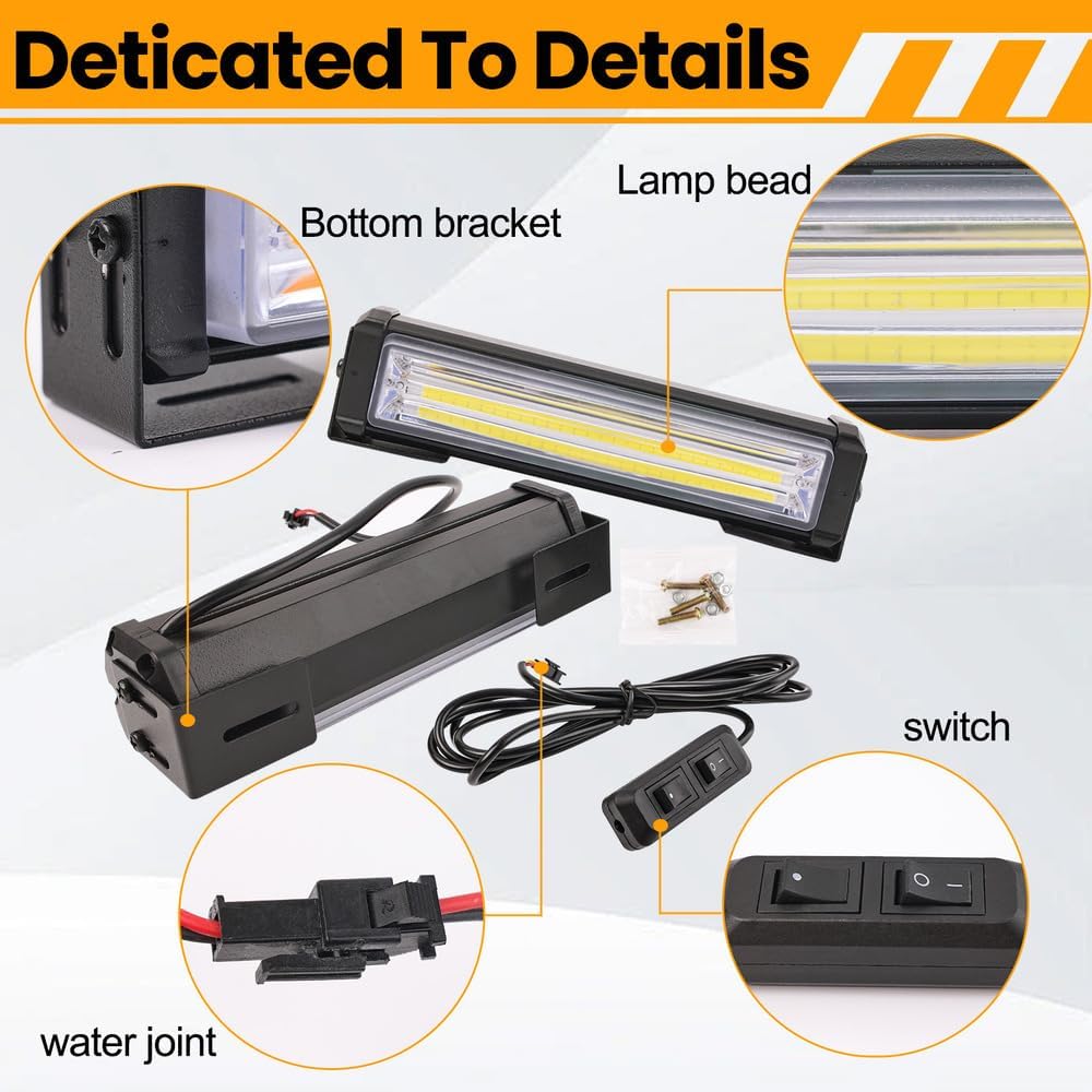 2 12V Lamps With Strobe Flash For Trunk Grill
