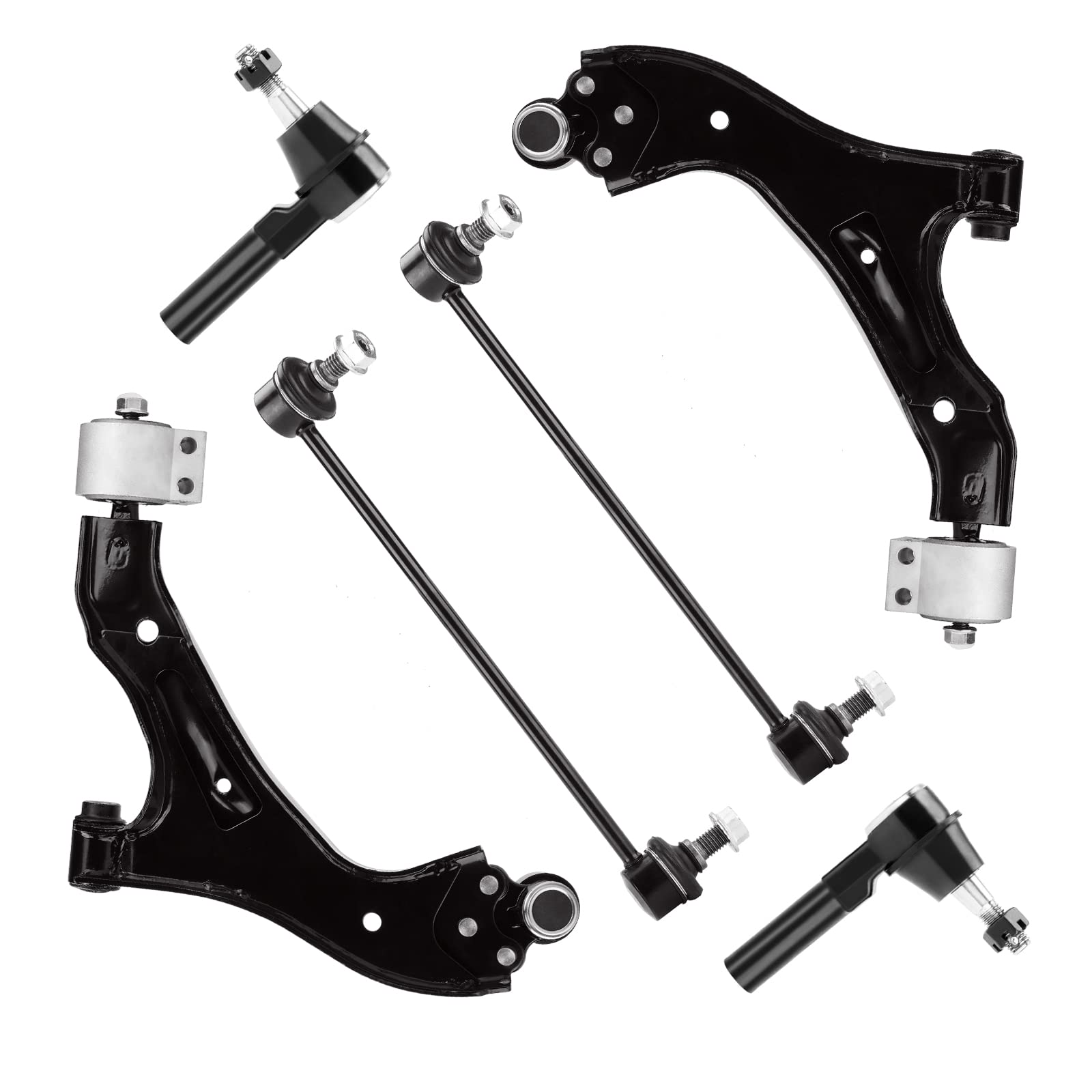 Front Lower Control Arms Suspension Kit Fit for 2005-2009 Chevy Equinox 2006-2009 Pontiac Torrent 2002-2007 Saturn Vue wIth Ball Joint K621129 K621136-6pcs