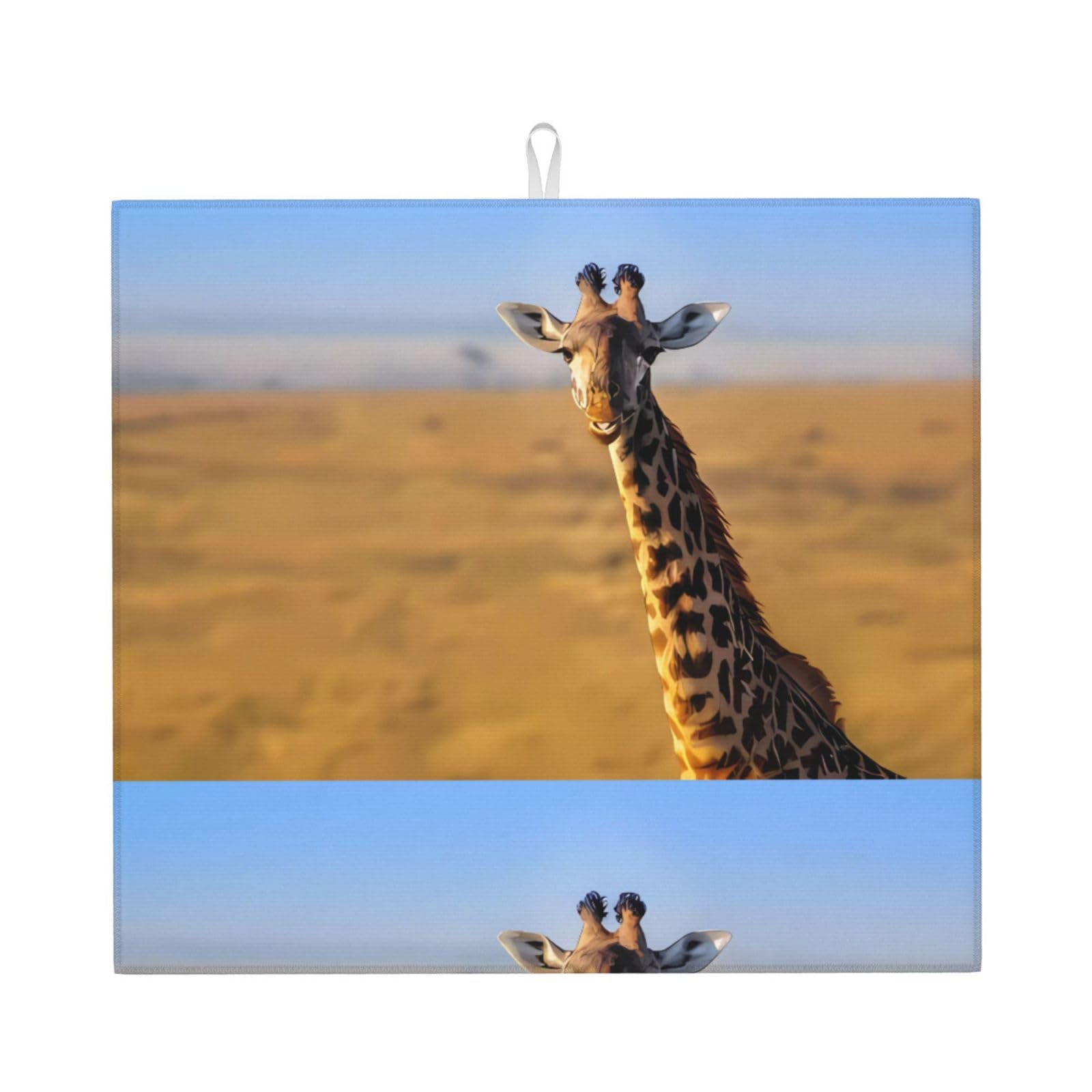 WHJSHOP Giraffe Animal Pattern Prints Kitchen Drying Mat - Absorbent Dish Drying Throw with Vibrant Prints, Quick-Dry Countertop Layer for Dishes & Glassware - Non-Slip