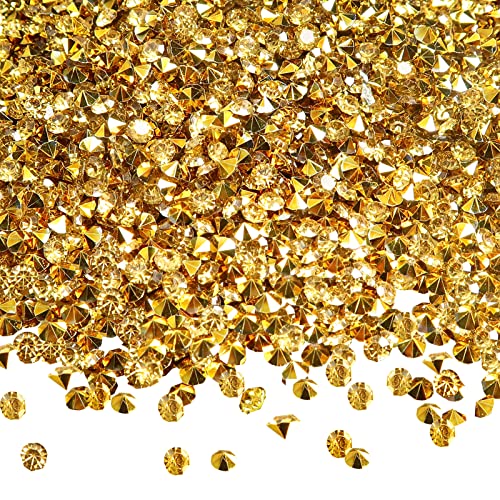 TOAOB 12000pcs Cristaux Acrylique Diamants en Forme de Diamants Or 3mm pour Décorations de Pièce du Centre de Table Table Mariage Nuptiale Perles de Vase