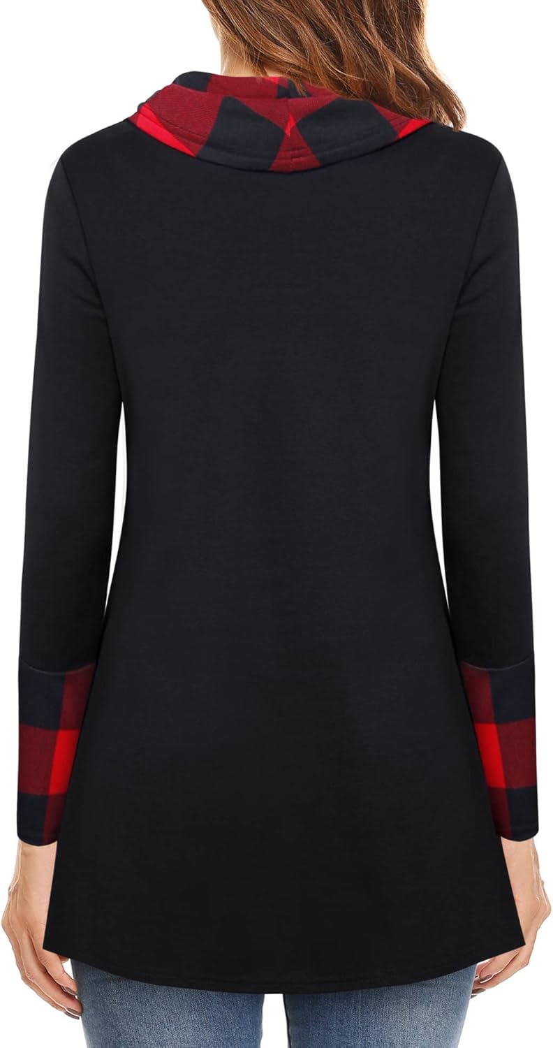 Furnex Women's Long Sleeve Cowl Neck Tunic Top Casual Pullover Sweatshirt - Image 2