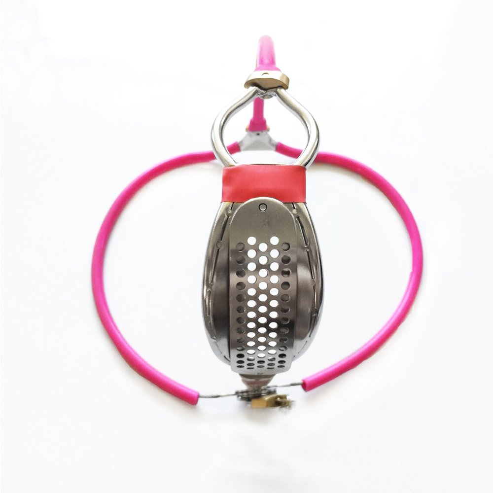 Edelstahl Keuschheitsgürtel Frau Unsichtbar Keuschheitskäfig Verstellbarer Sexy Unterwäsche Höschen Chastity Device Bondage Sexspielzeug (Rosa, Verstellbar 60-90mm)