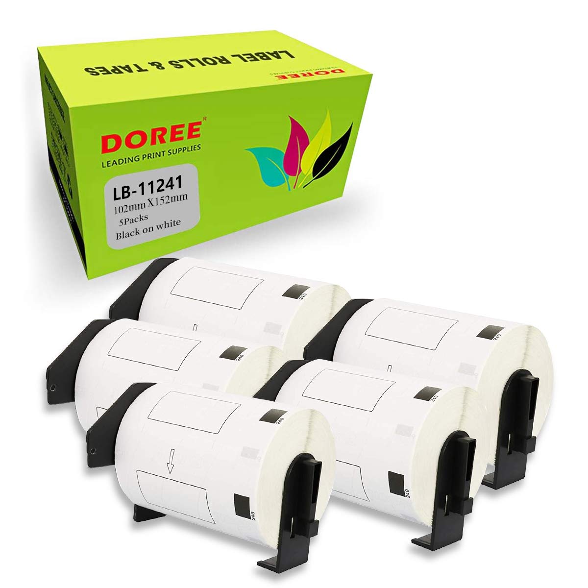 Doree 5 Rollen DK11241 102 X 152 mm Adressetiketten 200 Etiketten Pro Rolle