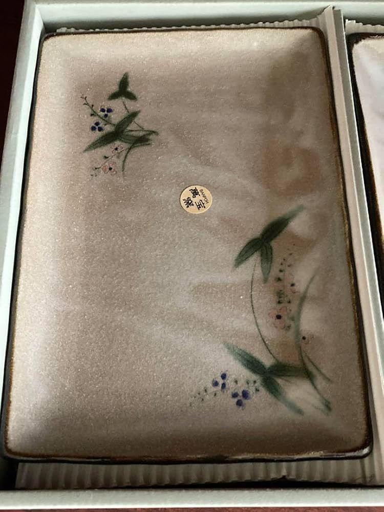 益子焼　草文大皿　陶芸　作家物　オモダカ 益子焼 草文大皿 陶芸 作家物 オモダカ