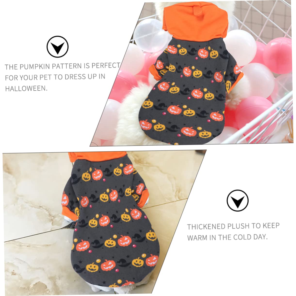 Didiseaon 3 Pz felpa di halloween per cani da compagnia felpa con cappuccio alla moda vestiti per cani di piccola taglia costume da compagnia vestiti divertenti da cucciolo