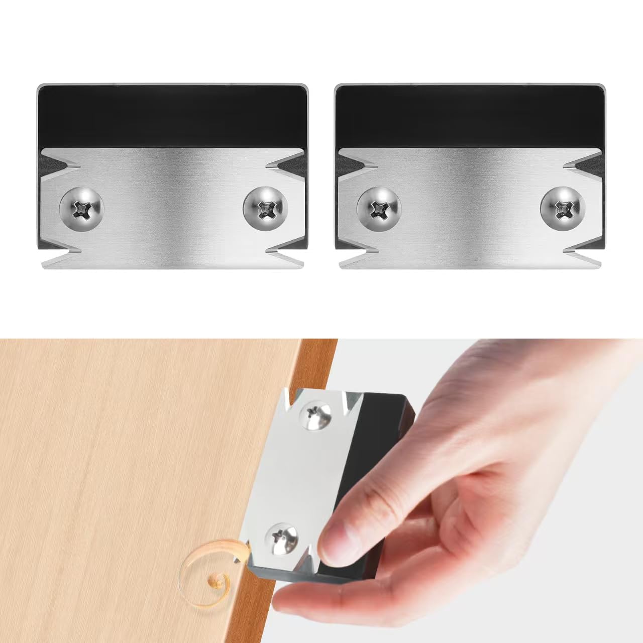Edge Banding Trimmer 2 Pack - Stainless Steel Blades for Curved & Straight Edges, Professional Woodworking Tool for PVC ABS Wood Veneer, Precision Trimming with Non-Slip Handle