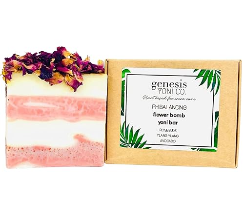 GENESIS SKIN CO. Flower Bomb Yoni Bar Feminine Cleansing Bar Intimate Wash pH Balance Hydrating & Restoring Feminine Wash Yoni Soap Bar Yoni