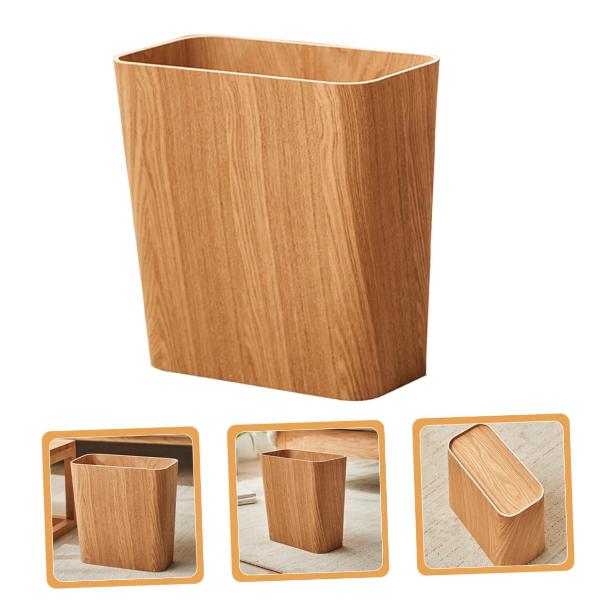 Toyvian Holzmülleimer Schmal im Modernen Stil für Wohnzimmer und Haushalt