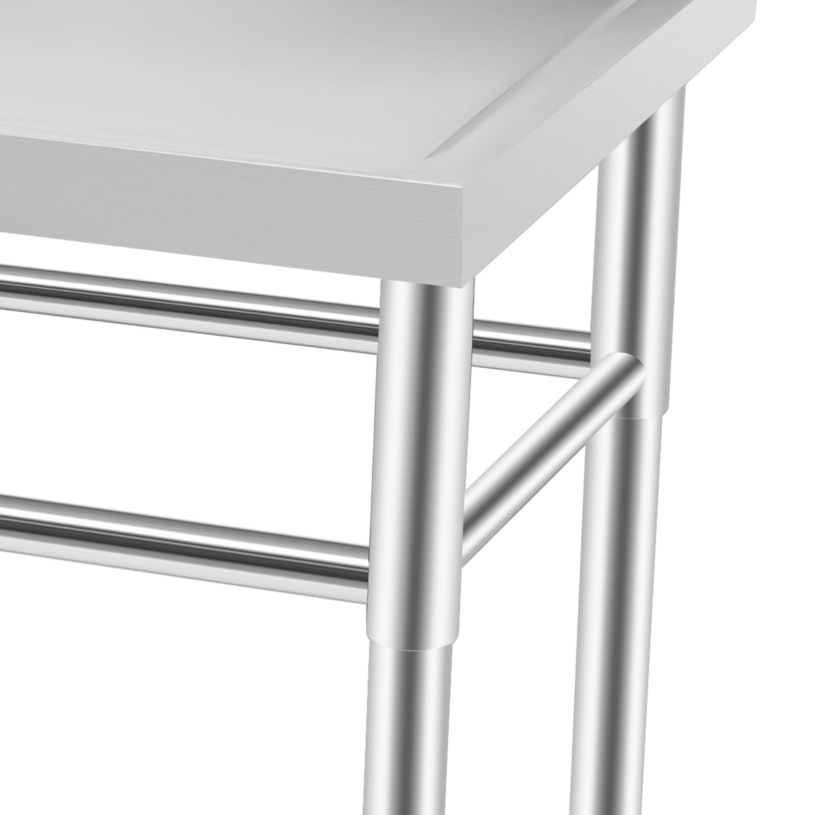 Fregadero de acero inoxidable con mesa de trabajo y grifo mezclador, 1 lavabo profesional, comercial, independiente, 100 x 60 x 93 cm, lavabo multifunción derecho Deluxe para cocina, lavandería garaje