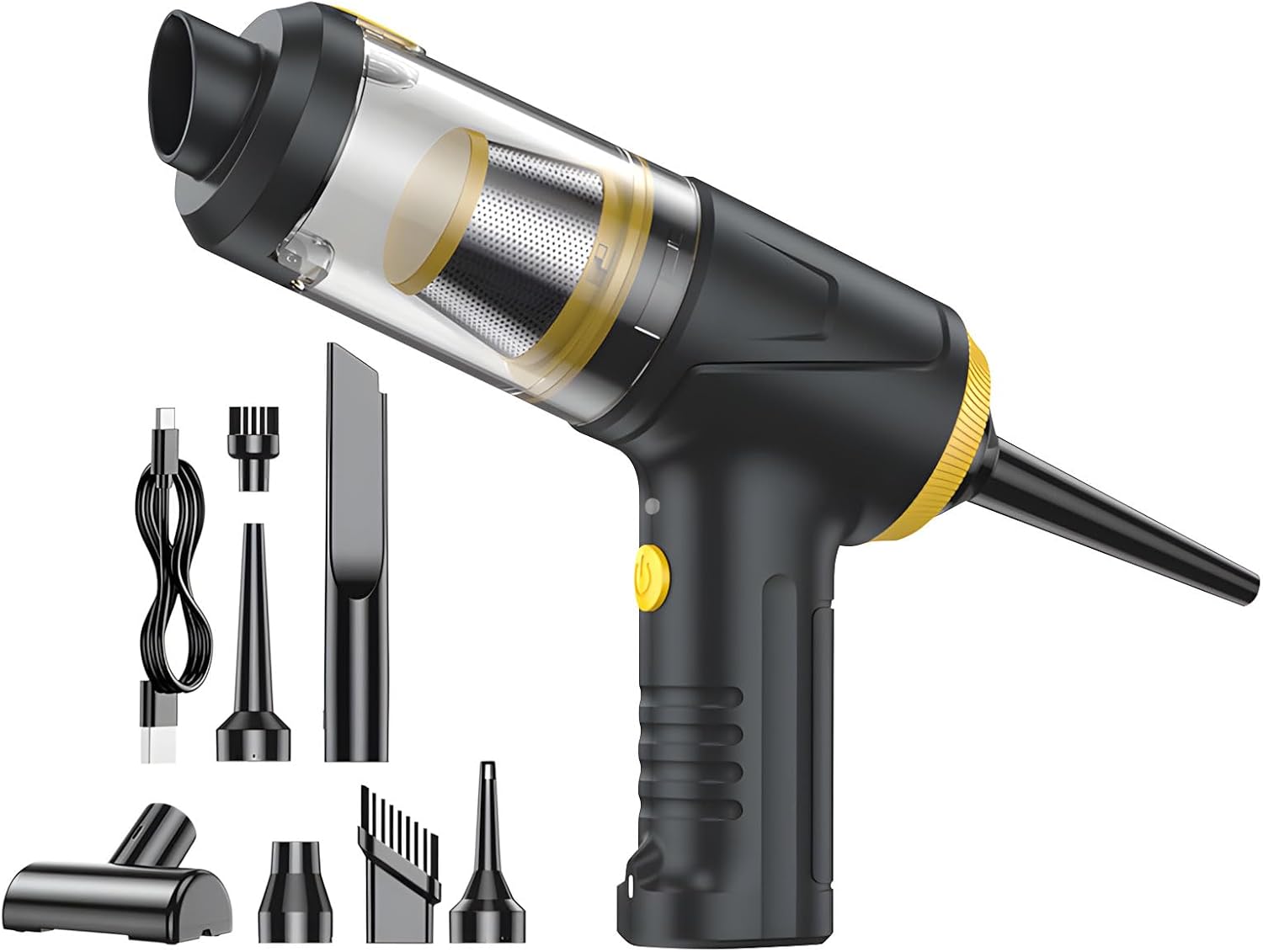 Set of 1 Mobile Transportable Tiny Vacuum for Automobile Use Highlighting Long Battery Life Various Nozzles Car Vac