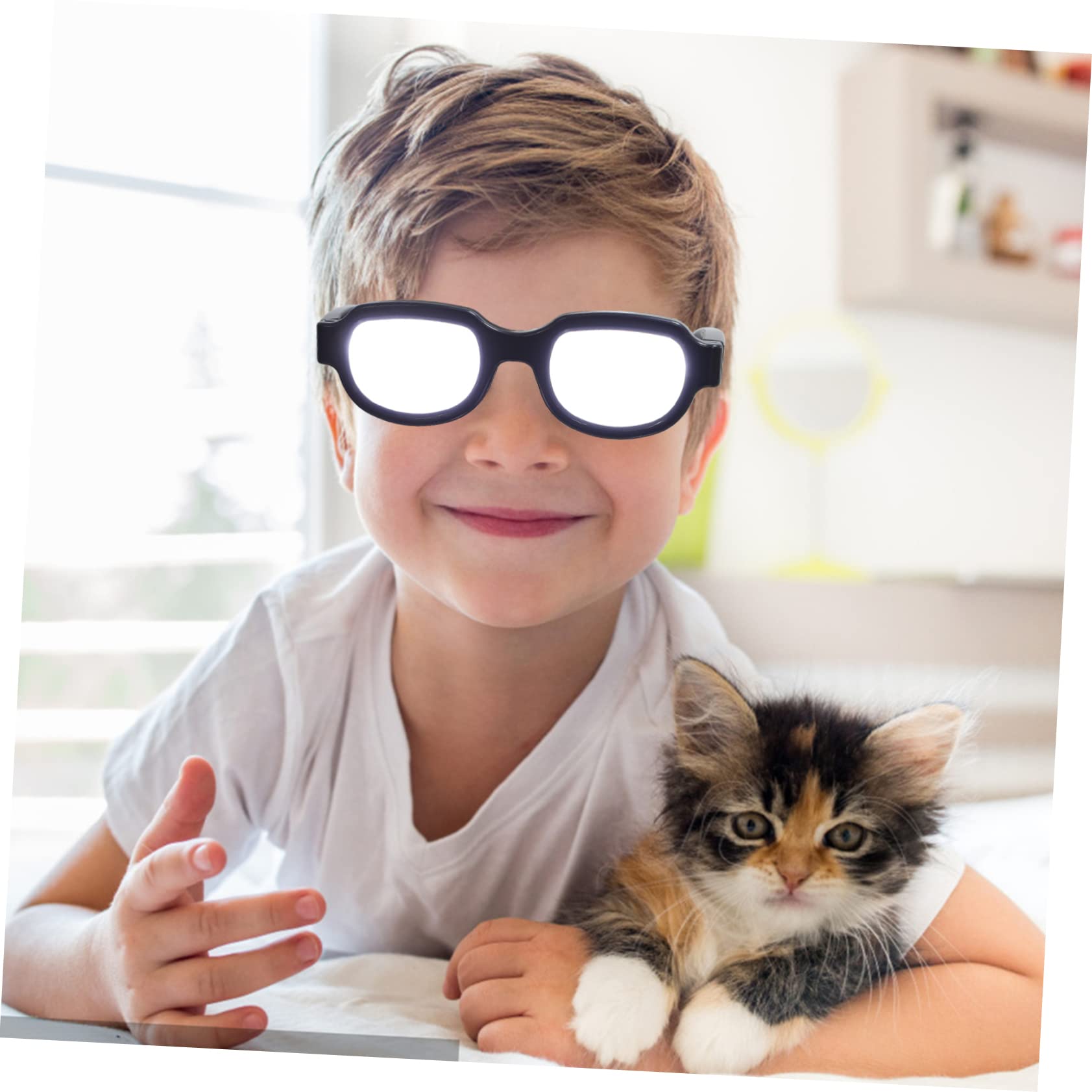 VALICLUD Gafas LED Luminosas Carga Usb, Plástico Negro para Fiesta