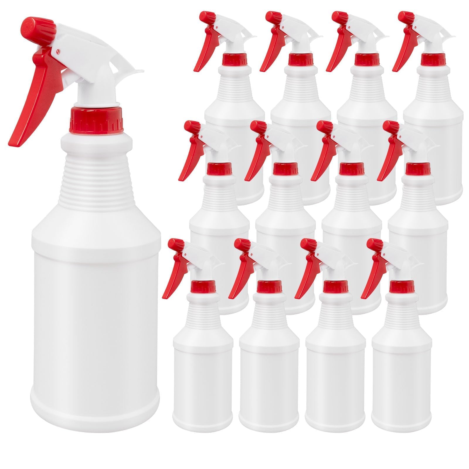 Lot de 12 Vaporisateurs Vides 500ml, Bouteilles Spray en Plastique avec Buse Réglable (Jet/Brume), Flacons Pulvérisateurs Étanche pour Nettoyage, Jardinage et Maison