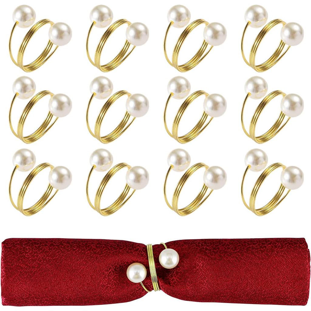 Gold Rose Napkin Rings - Elegant Dining Set -8