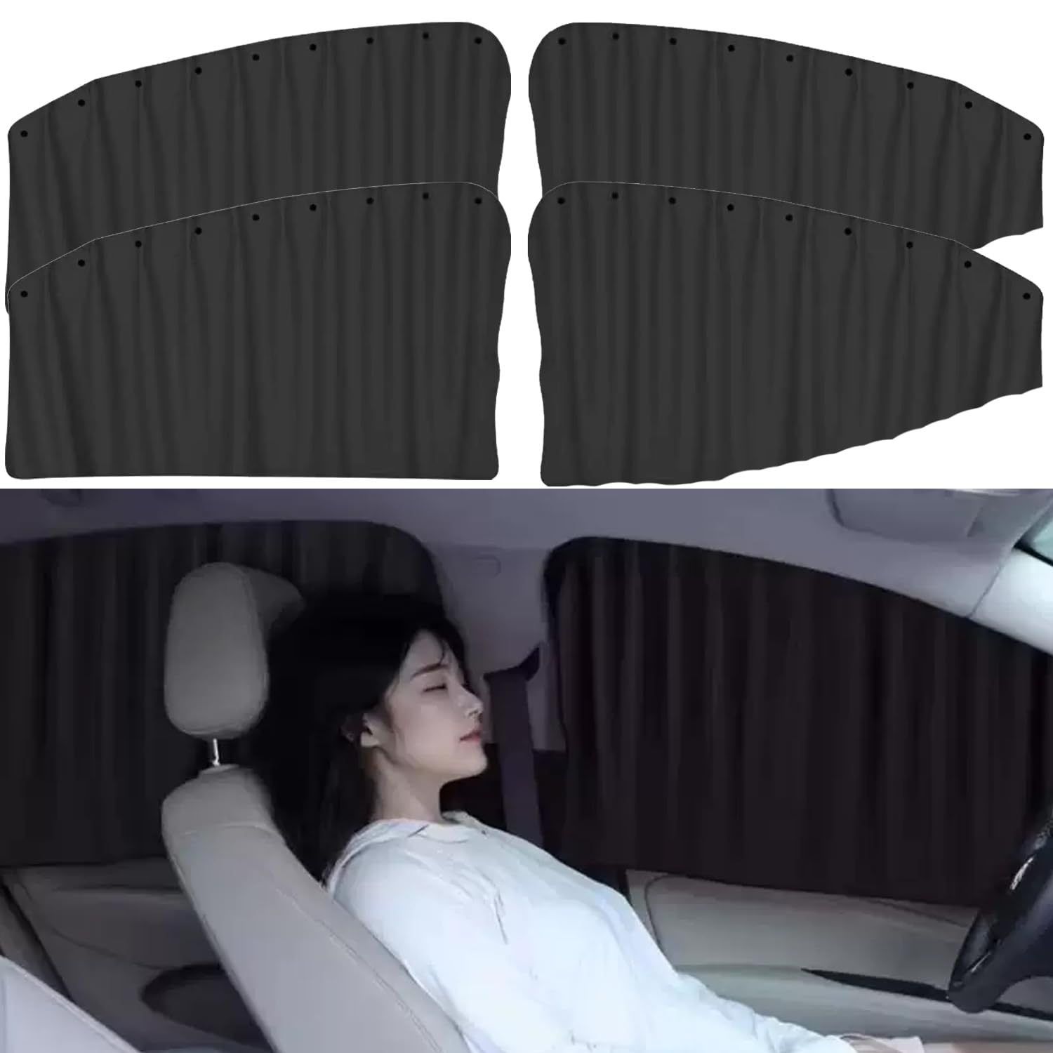 EBIZ HIVE Car Curtain Slat Folding Sunshade UV Protection Non-Magnetic Sun Shade Side Window Slider for JE-(EP) Compass|Wrangler|Cherokee|Meridian|Avenger