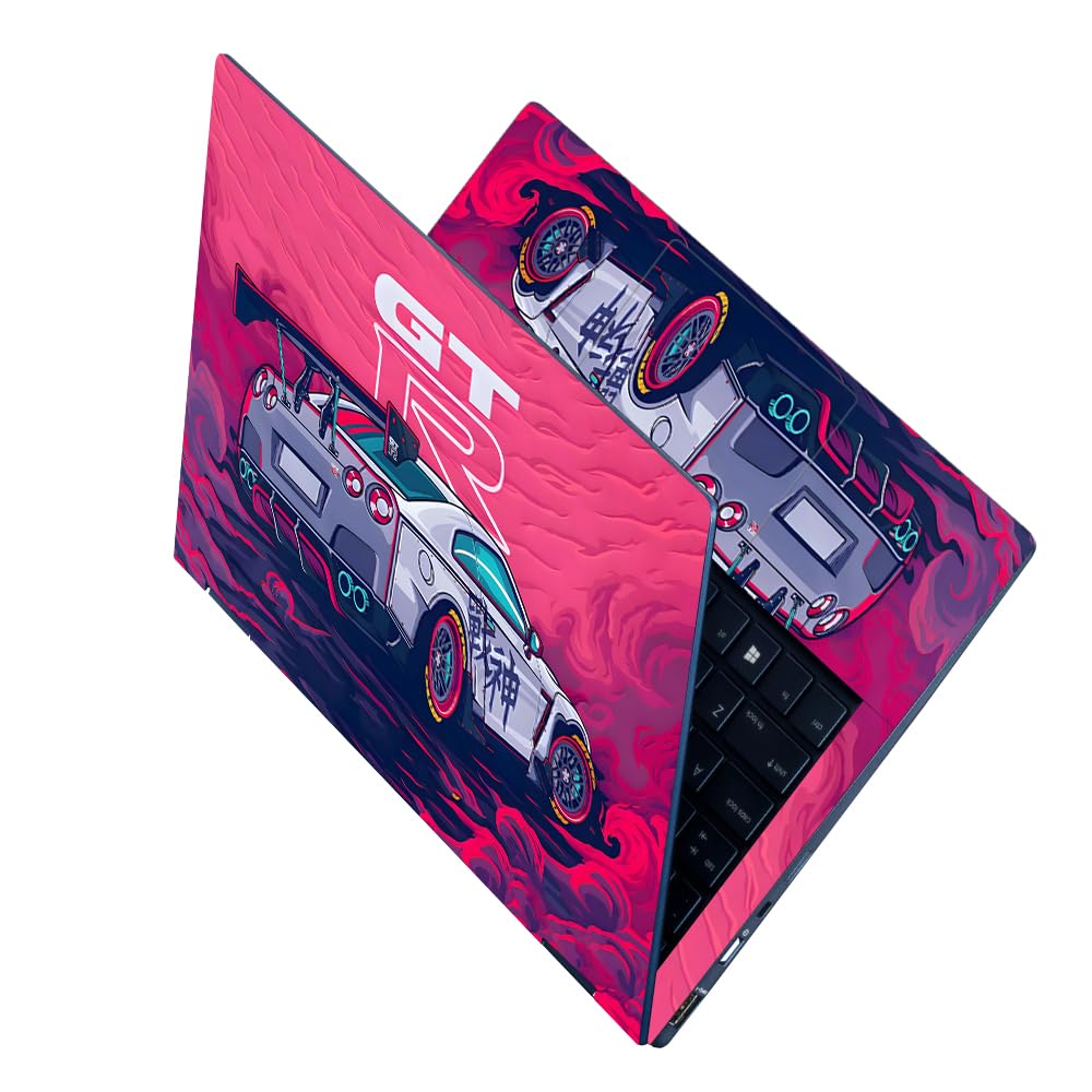 Full Body UV Printed Removable Premium Laptop Skin Upto 15.6 inch Sticker Compatible for Dell/HP/Lenovo/Acer/Asus All Laptop Size Upto 14 to 15.6 Inch - GTR Rearview Power-image-49