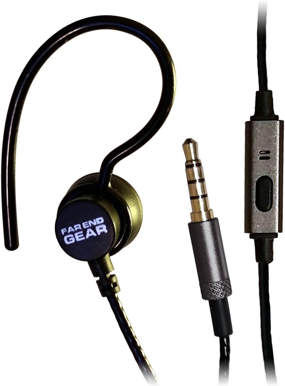 XDU Recon + Mic Single Stereo-to-mono Earhook Earphone, Reinforced Cord