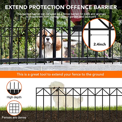 Elecoman 10Pack 32*10In No Dig Animal Barrier Fence,Underground Decorative Garden Fencing/Fence,5Mm Galvanized Steel Garden Fence Border,Dog Rabbits Ground Stakes Defence For Outdoor Garden Yard Patio #TOP2