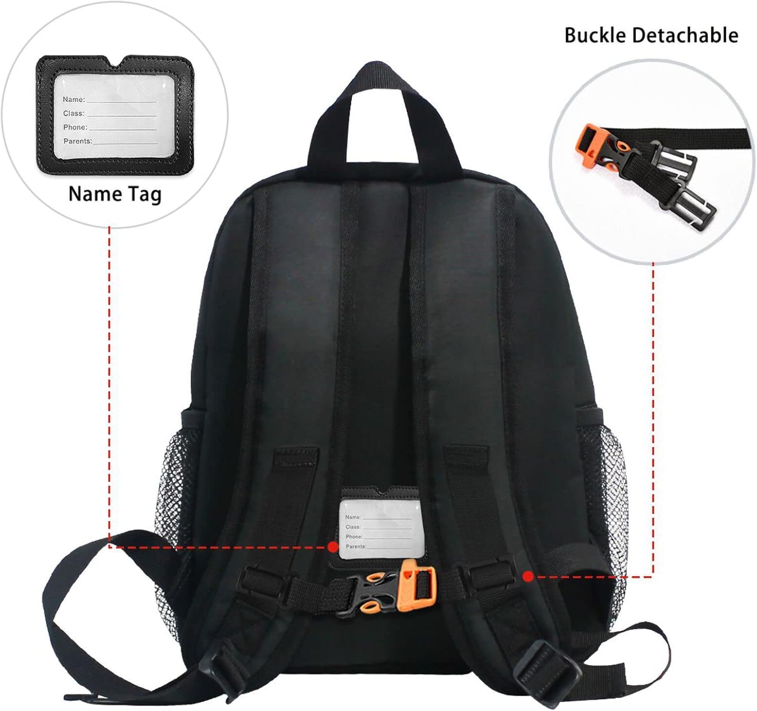 Kid's Toddler Backpack Red Fire Trucks Cartoon Schoolbag for Cute Boys Girls, Daycare School Children Kindergarten Bag Preschool Nursery Travel Purse Bag - Image 5