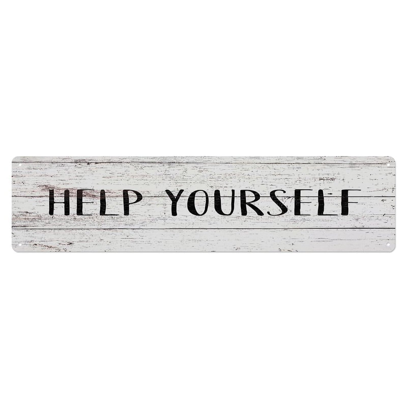 Help Yourself Wood Sign Metal Tin Sign Plaque