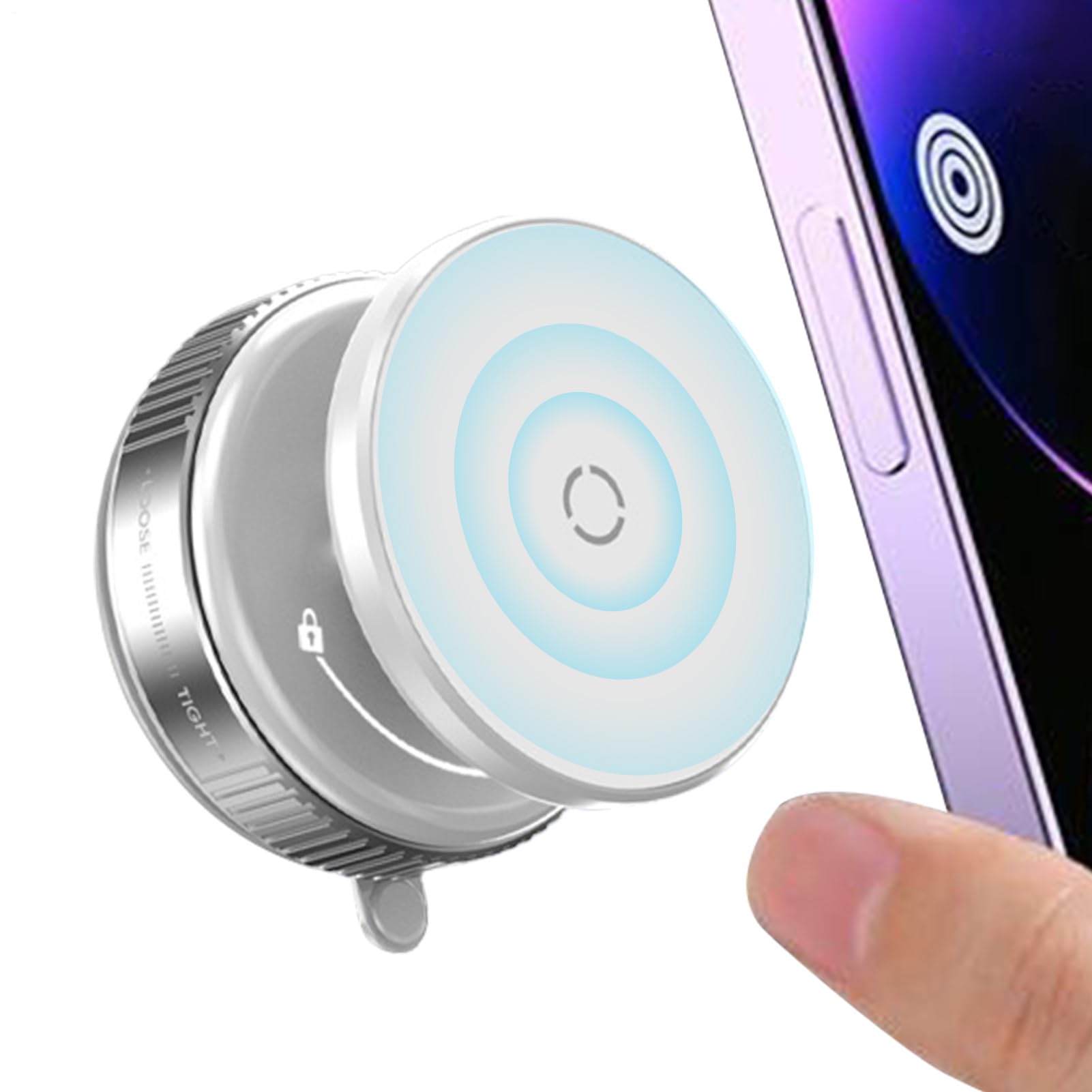 Supporto magnetico per telefono sottovuoto, supporto magnetico | supporto girevole a 360 gradi, interni auto, supporto base a per cruscotto, design compatto nero