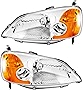 For Honda Civic | Civic Hybrid Headlight 2001 2002 2003 Driver and Passenger Side Headlamp Replacement