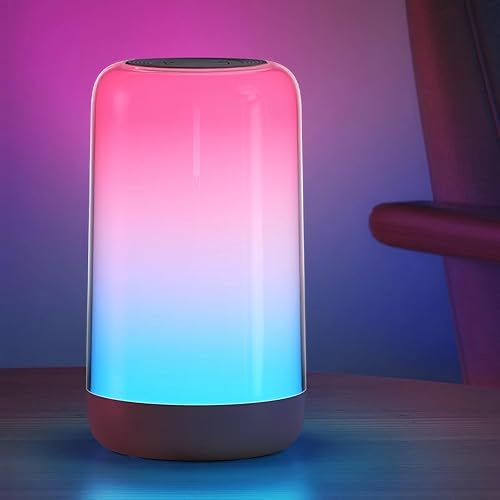 RGB Table Lamp, AVENUS LED Night Light with RGB, Touch Table Lamp, Rechargeable Color Changing Lamp with Memory Function, Dimmable Desk Lamp for Bedroom, Living Room (Regular Model)