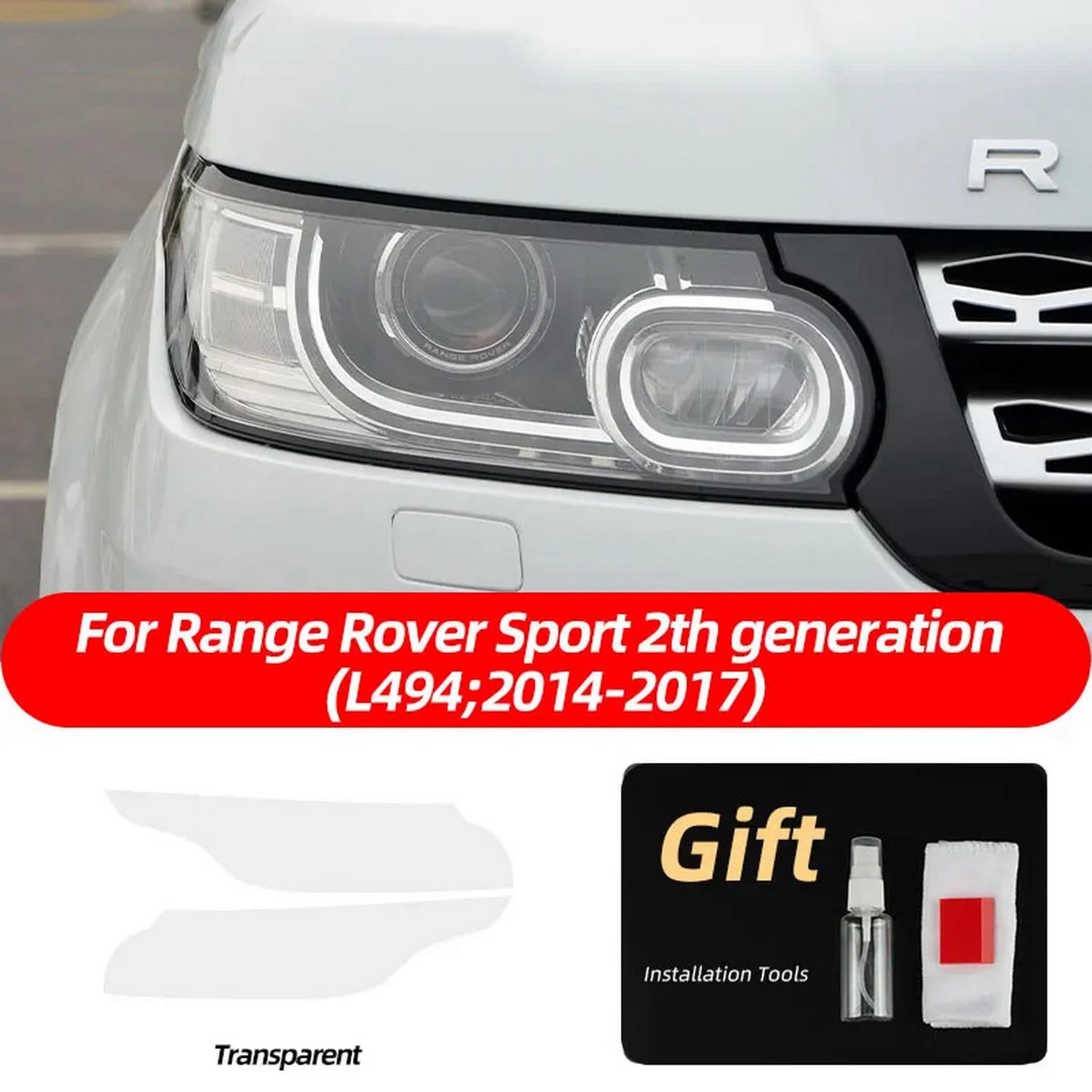 Folia ochronna reflektora samochodowego Renowacja reflektorów Przezroczysta naklejka TPU, do Range Rover Sport L494 2014-2022