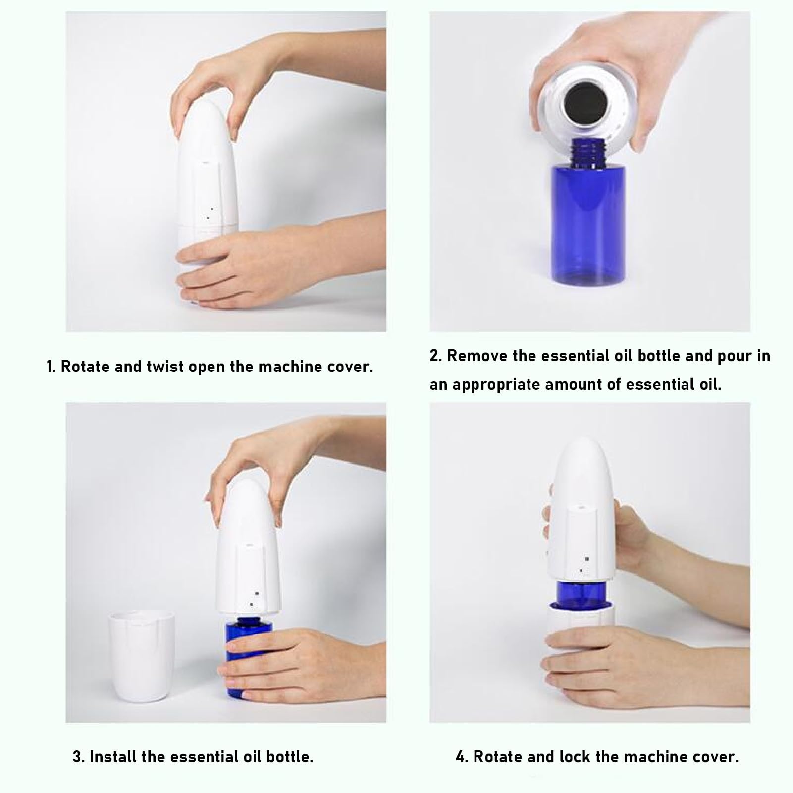 Asixxsix Asixxsixhspcfbn79k Diffuseur d'huiles essentielles sans eau à brancher 100 ml pour la maison, le bureau, nébuliseur d'aromathérapie