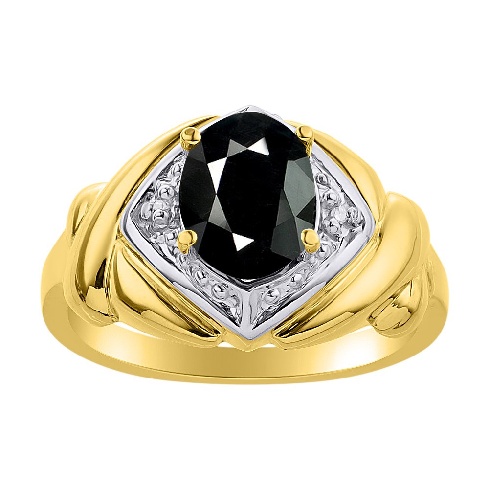 Bague de naissance XO en argent plaqué or jaune avec diamant et onyx noir - 4