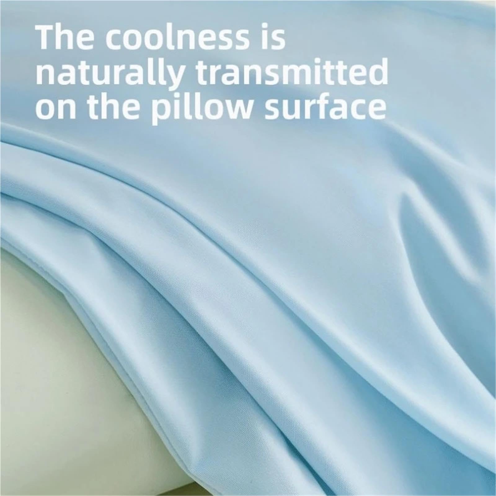 Federe Rinfrescanti Federa in seta stretch color ghiaccio | Le fasce elastiche si adattano perfettamente ai cuscini in memory foam(Blue,4PCS)