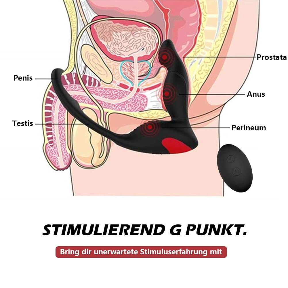 Vibratore a distanza con anello Fur Manner, silenzioso, con telecomando per pene, plug anale per prostata, anello per pene vibrante, plug