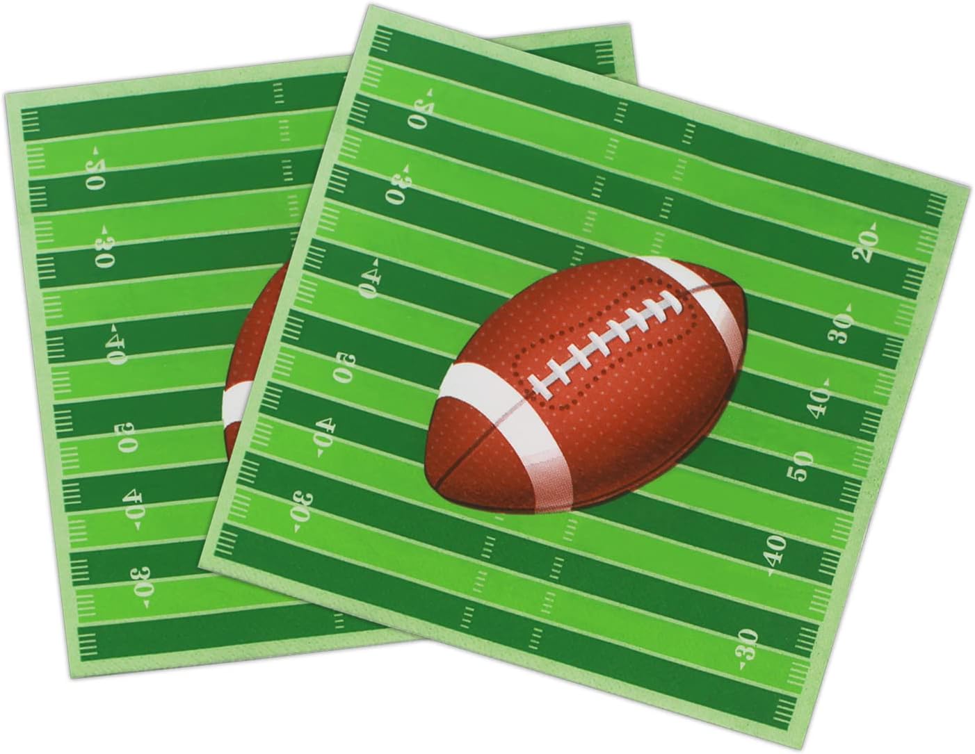 Dulousia Football Party Napkins, Green Football Napkins