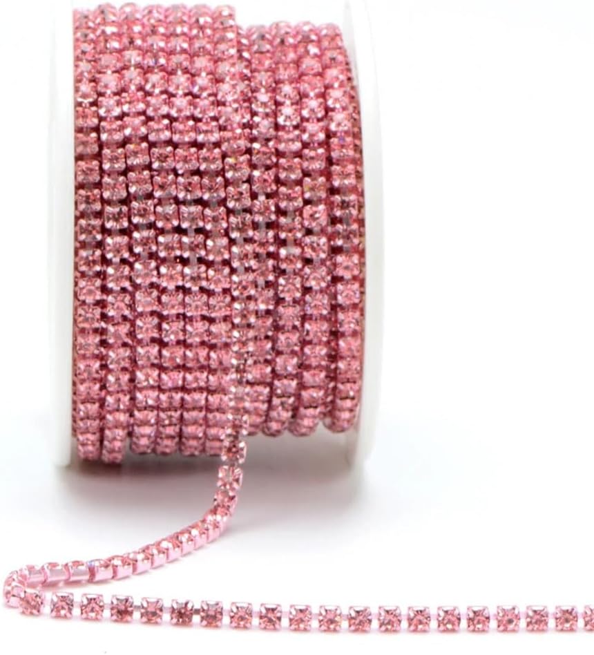 10 Yards/Roll Colorful Sewing Glass Rhinestone Chain Trim for Clothes Accessories