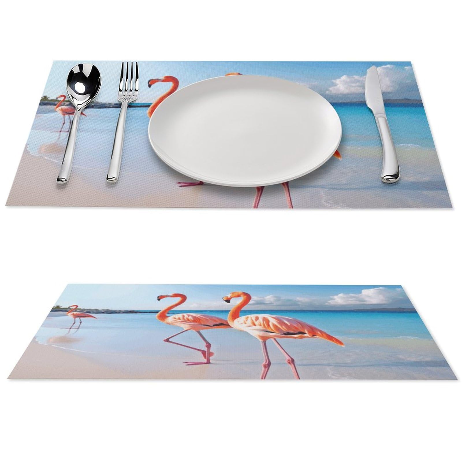 Sets de table flamants roses pour décoration de table de terrasse et jardin