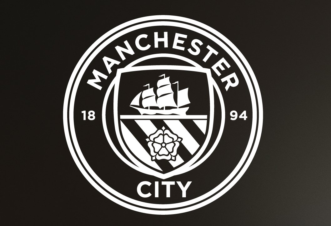 Beautiful Game White Manchester City Football Club Official One Colour Crest Wall Sticker (60Cm, )