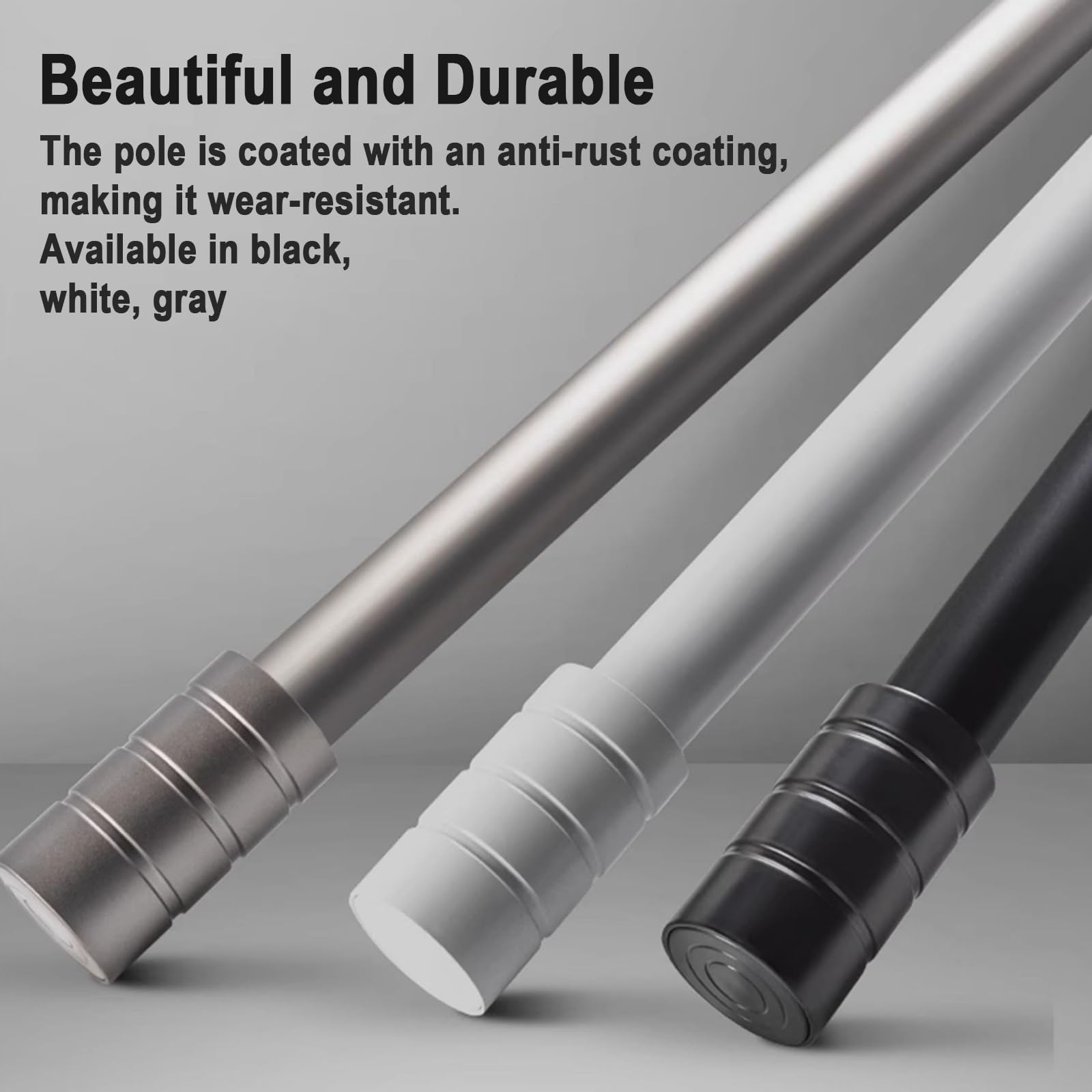 Bastone Tenda, Silenziose Bastone per Tenda, Doppia Guida in Acciaio Inox