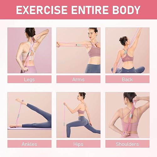 Miniatura 3 de 3 bandas de resistencia Saludea, banda de Saludea con asas, cuerda elástica de tensión de yoga de 8 formas, cuerda de tracción para entrenamiento en