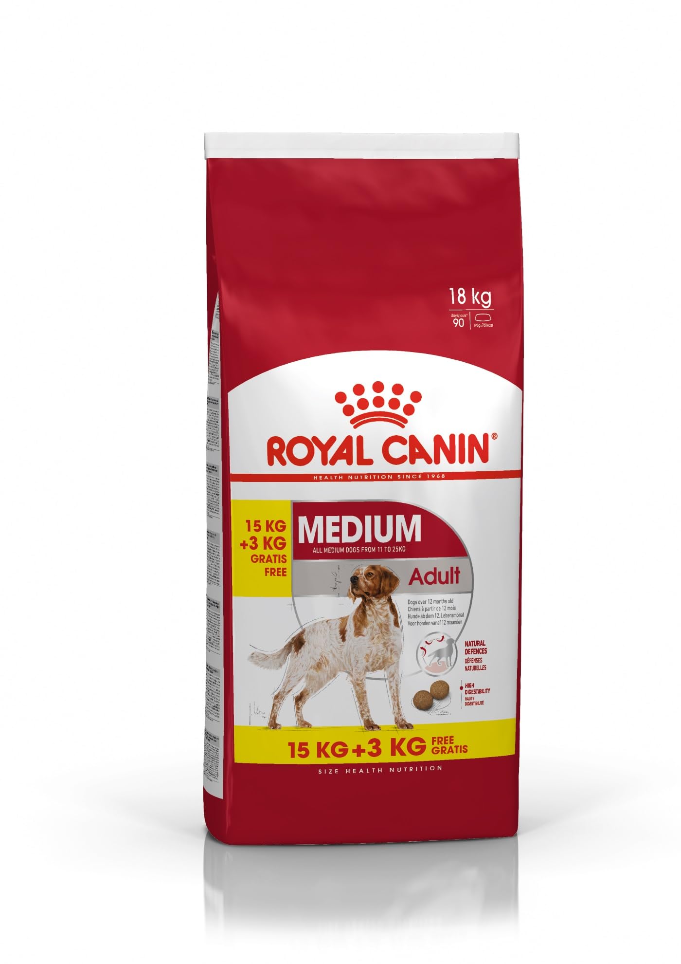 Royal Canin Size Health Nutrition Medium Adult 15KG + 3KG Free Dog Dry Food (RCMA02)