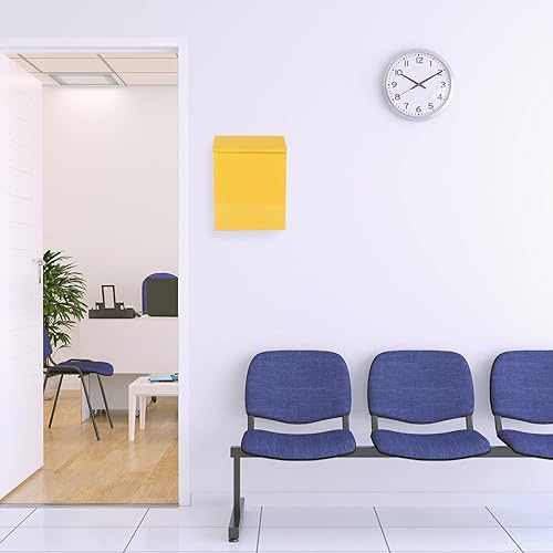 Miniatura 9 de NOLITOY Buzón creativo de metal rústico con cerradura y llave, buzón de hierro para montaje en pared decorativo con bloqueo, amarillo, 11.79 x 9 x