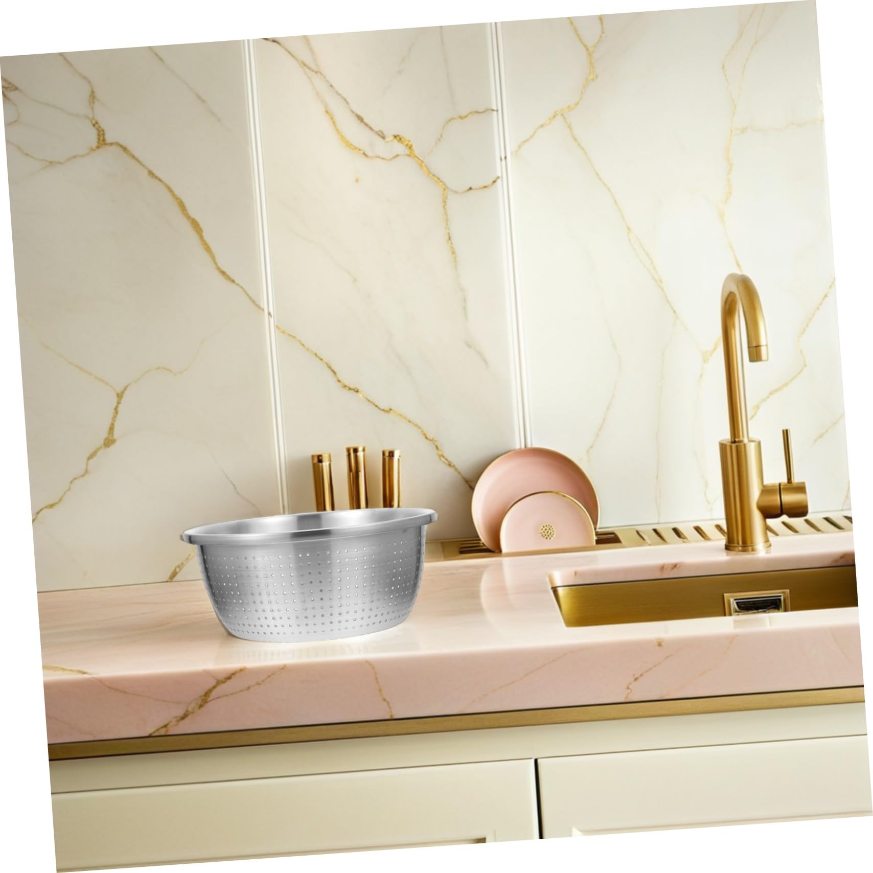 Escurridor de Alimentos de Acero Inoxidable de 26cm, Plata